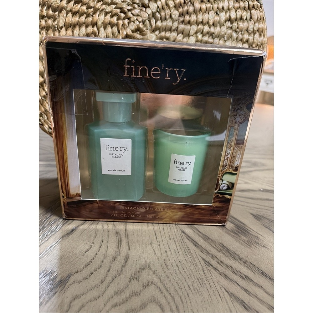 fine'ry. Full Size EDP + Mini Candle‎ Gift Set - Pistachio Please (BRAND NEW)